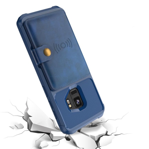Samsung Galaxy S9 - Robust Skal med Kortfack Blå Blå