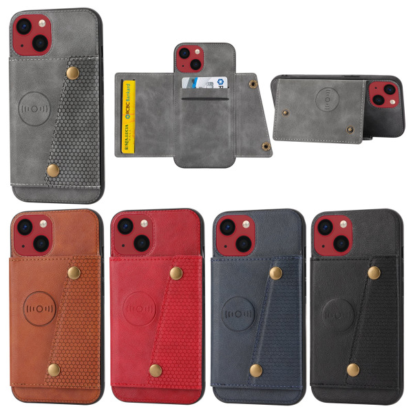 iPhone 14 Plus - Fleksibelt cover med kortholder FLOVEME Röd