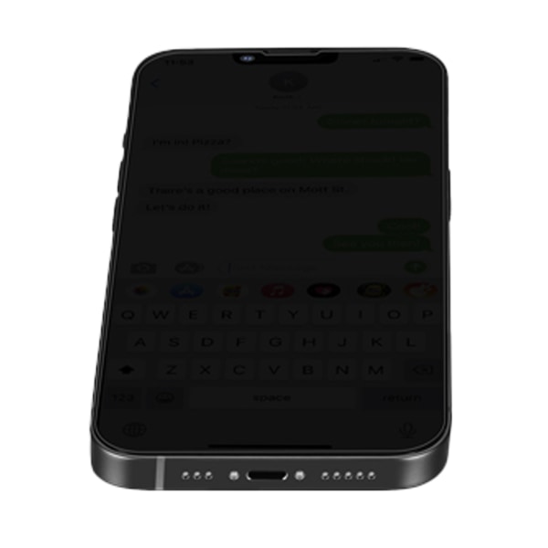 2-PACK iPhone 14 Plus Skärmskydd Anti-Spy HD 0,3mm Svart
