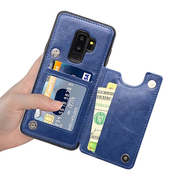 Samsung Galaxy S9+ - NKOBEE-nahkakotelo lompakko-/korttipaikalla Brun