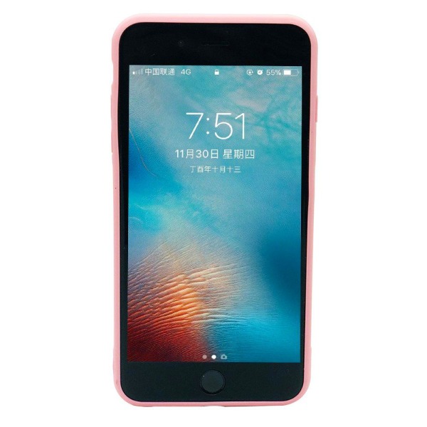 Elegant Skyddskal till iPhone 8 Plus (Härdat glas) Flamingo