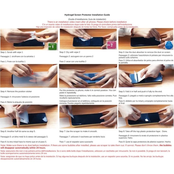 Redmi Note 10 Pro Pehmeä Näytönsuoja Hydrogel-versiossa (3 kpl) Transparent