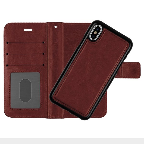 Stilrent Fodral plånbok och Magnetfunktion till iPhone X/XS Brun Brun