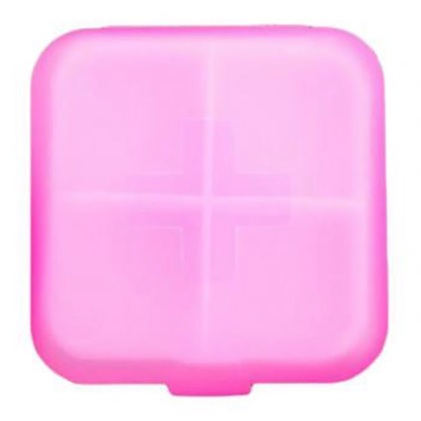 Dosett Medicinask Tablettask med 4 fack Rosa