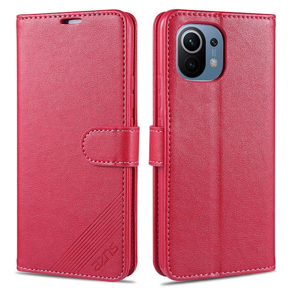 Xiaomi Mi 11 - Stilsäkert Smidigt Plånboksfodral Röd
