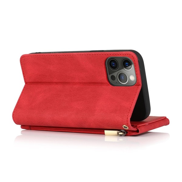 iPhone 12 Pro – Lompakkokotelo (FLOVEME) Röd