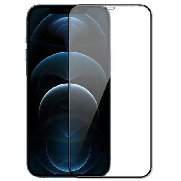 iPhone 12 Pro Max 2-PACK Näytönsuoja Hiilikuitu 9H 0,3mm Svart Svart