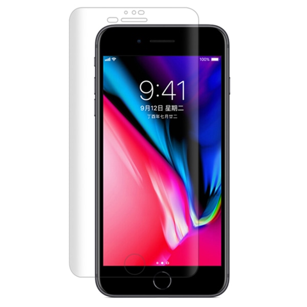 iPhone 8+ 3-PACK näytönsuoja edessä ja takana Pehmeä PET 9H 0,2mm Transparent/Genomskinlig