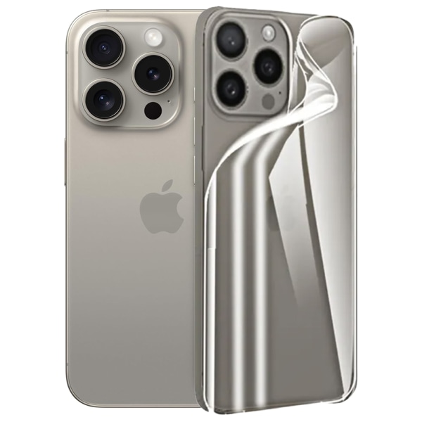iPhone 15 pro Back Hydrogel Skärmskydd HD 0,2mm Transparent