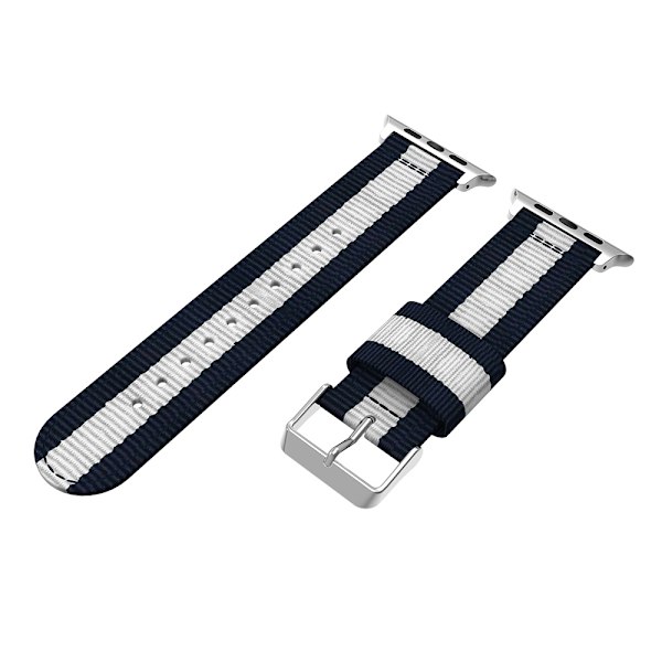 Apple Watch 4 - 40mm - Armband i Nylon & Rostfritt Stål Blå/Grön