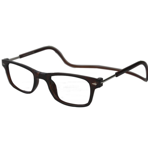 Læsebriller med praktisk magnetfunktion Brun 3.5