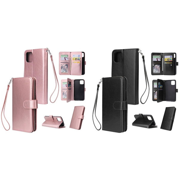 iPhone 11 Pro - Effektfullt Stilsäkert LEMAN Plånboksfodral Roséguld