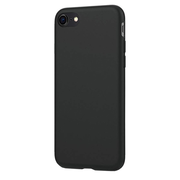 iPhone 7 - Mat silikoneskal & blød skærmbeskytter Svart