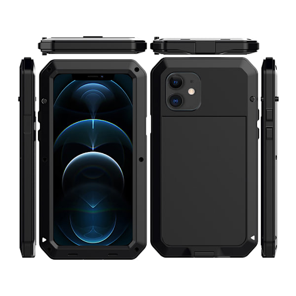 iPhone 12 Pro Max - Suojaava 360-Kotelo HEAVY DUTY (Alumiini) Svart