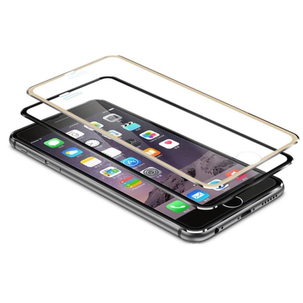 iPhone 7 Plus (2-PACK) HuTech Skärmskydd 3D-Aluminiumram Guld