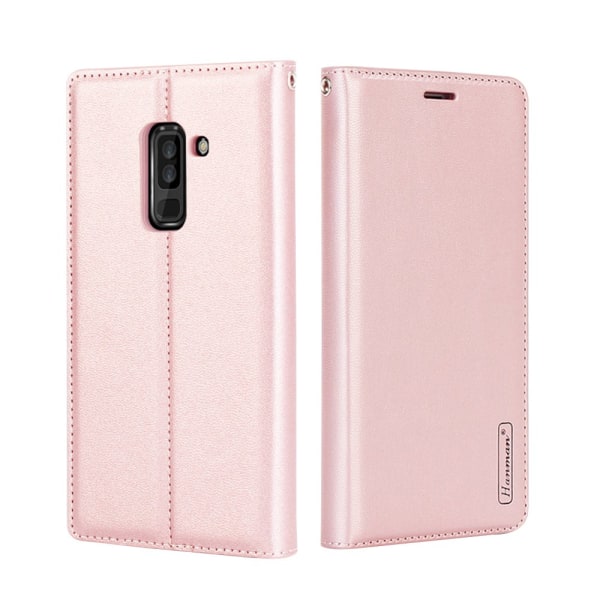 Hanman Wallet -kotelo Samsung Galaxy A6 Plus -puhelimelle Rosaröd