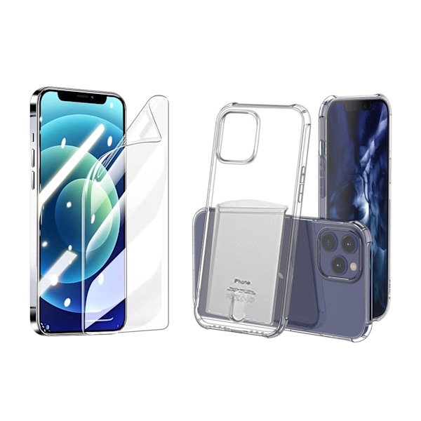 iPhone 13 Pro Max - Skal med Korthållare & Hydrogel Skärmskydd Genomskinlig
