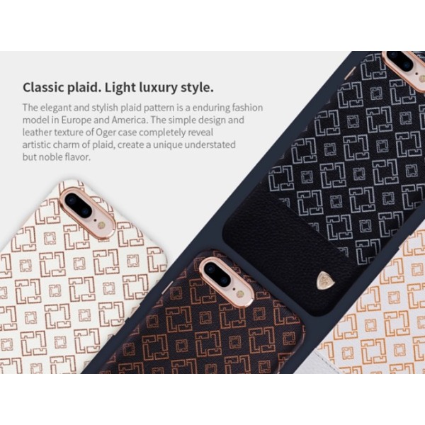 iPhone 7 PLUS - Elegant cover med læderdetalje fra NILLKIN Vit Vit