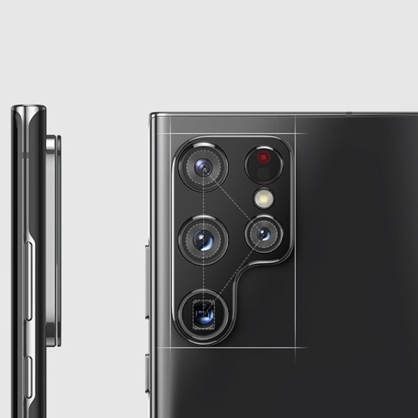 2-PAKKET Samsung Galaxy S22 Ultra 2.5D HD kameralinsedeksel Transparent