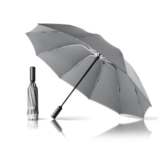 Effektfullt Hållbart Automatiskt Paraply Grå