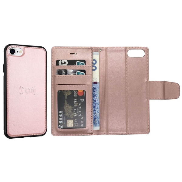 iPhone SE 2020 - Eksklusivt Dual Function Wallet Cover Roséguld