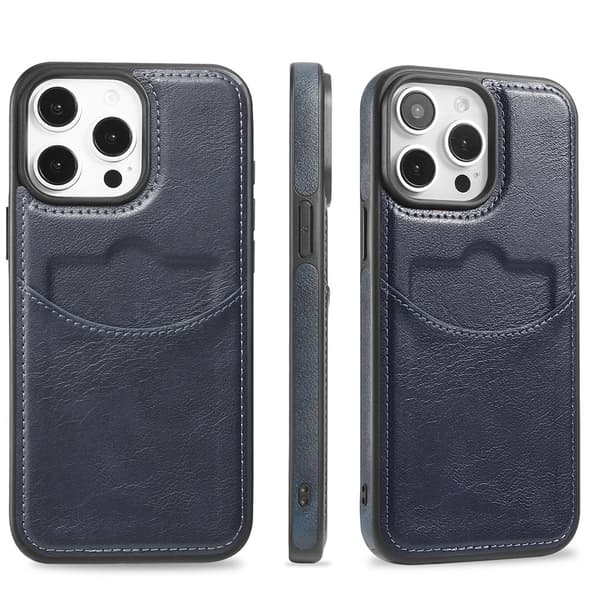 iPhone 12 / 12 Pro - Slimmat kortfodral i stilren design Blå