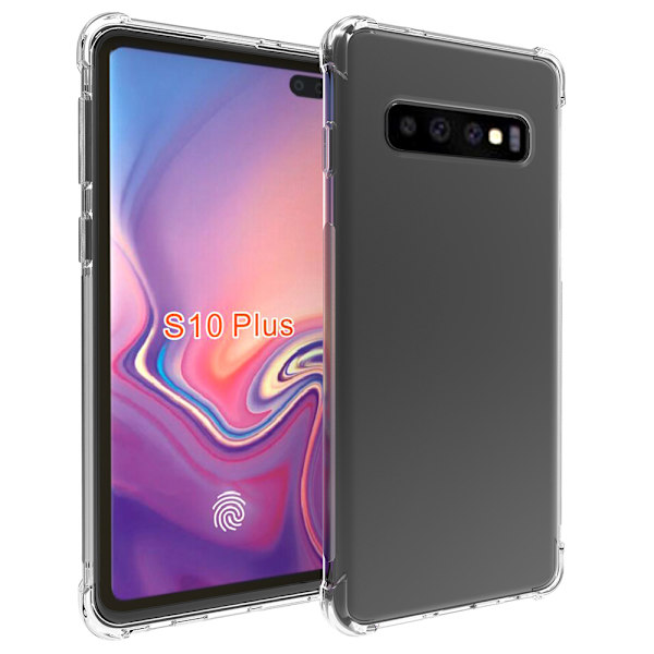 Silikonskal Tjocka Hörn - Samsung Galaxy S10 Plus Transparent/Genomskinlig