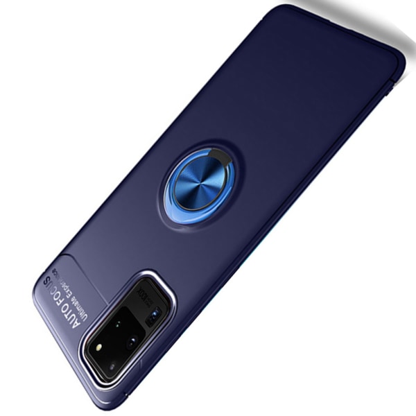 Samsung Galaxy S20 Ultra - Genomtänkt Skal med Ringhållare Svart/Blå