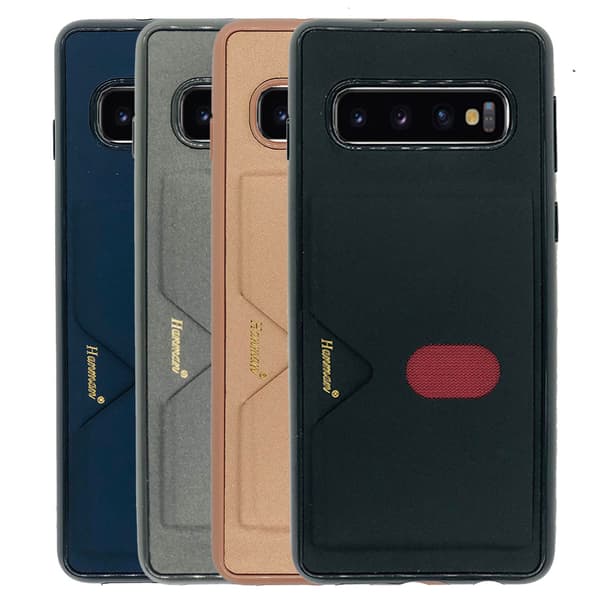 Samsung Galaxy S10 Plus - Skal med Kortfack (HANMAN) Grå Grå
