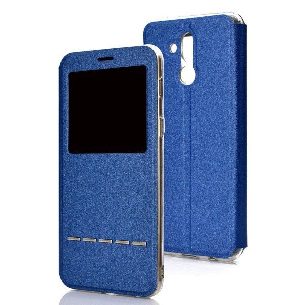 Stilfuld Case Vindue & Svar funktion - Huawei Mate 20 Lite Blå