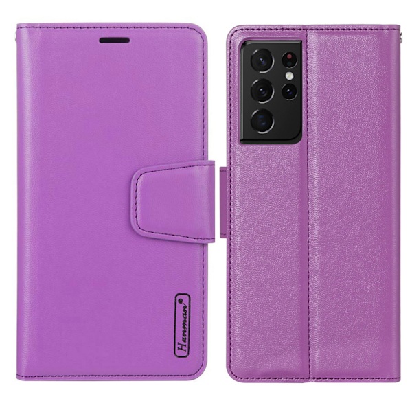 Samsung Galaxy S21 Ultra - Praktisk HANMAN Wallet etui Svart