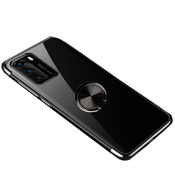 Eksklusivt cover med ringholder - Huawei P40 Blå