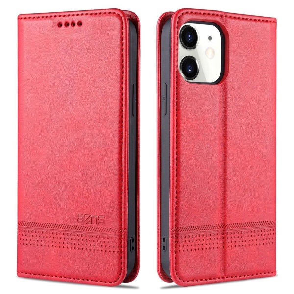 iPhone 12 - Stilrent Praktiskt Plånboksfodral (AZNS) Röd
