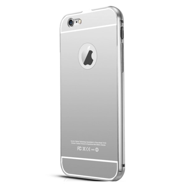 iPhone 6/6S - Elegant skal fr�n LEMAN (ram i Aluminium) Silver/Grå