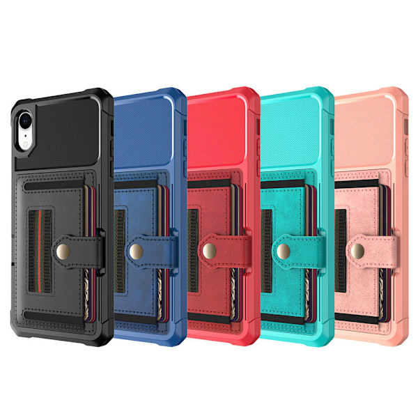 Skal med Kortfack - iPhone XR Blå