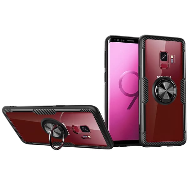 Hybridskal med Ringhållare (LEMAN) - Samsung Galaxy S9+ Marinblå/Silver