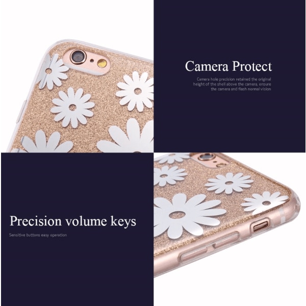 iPhone 6/6S Stilrent Crystalflower-skal från FLOVEME ORIGINAL Guld