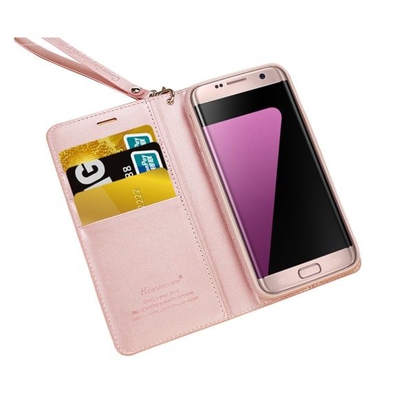 Smart og stilfuldt etui med pung til Samsung Galaxy S7 Lila