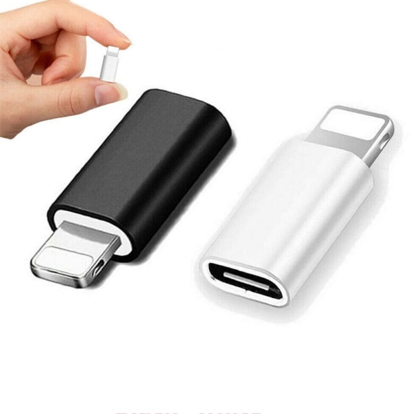 Adapter Micro-USB till iPhone 2in1 Laddning + Dataöverföring Svart