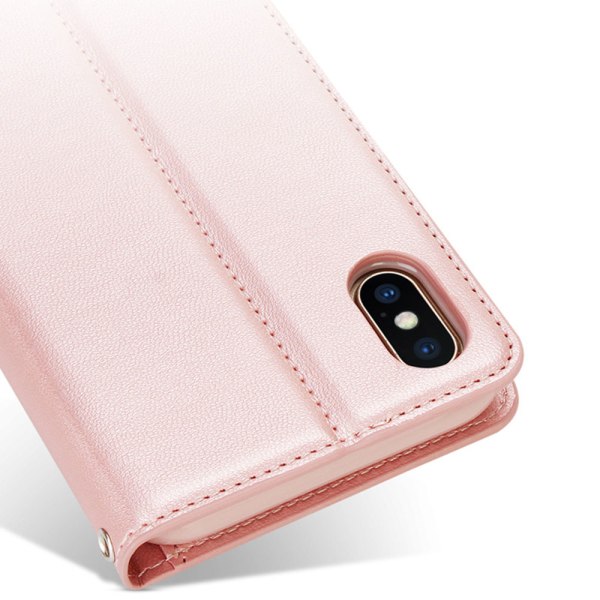 Plånboksfodral i Slitstarkt PU-Läder (DIARY) iPhone XR Rosaröd