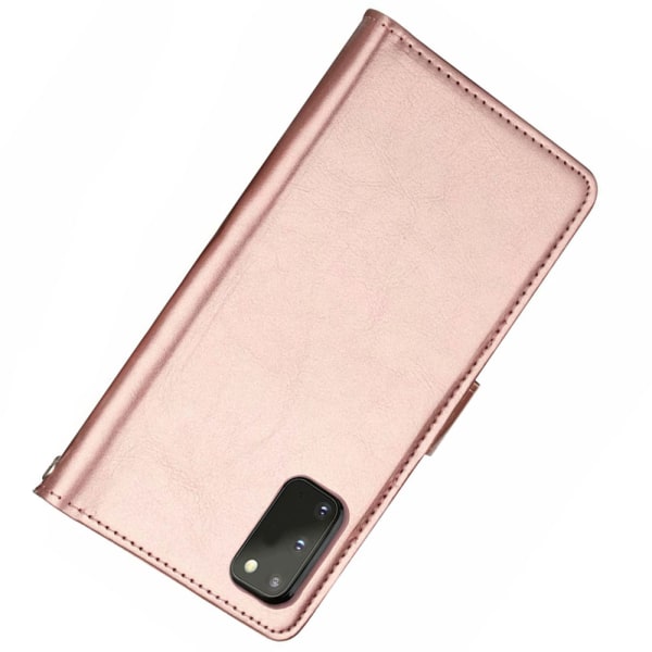 Samsung Galaxy S20 - Käytännöllinen FLOVEME 9-kortin lompakkokotelo Roséguld