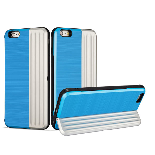 Elegant deksel med kortspor for iPhone 6/6S Plus Blå Blå