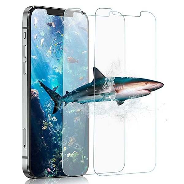 iPhone 12 2-PACK Skärmskydd 9H 0,3mm Transparent/Genomskinlig Transparent/Genomskinlig