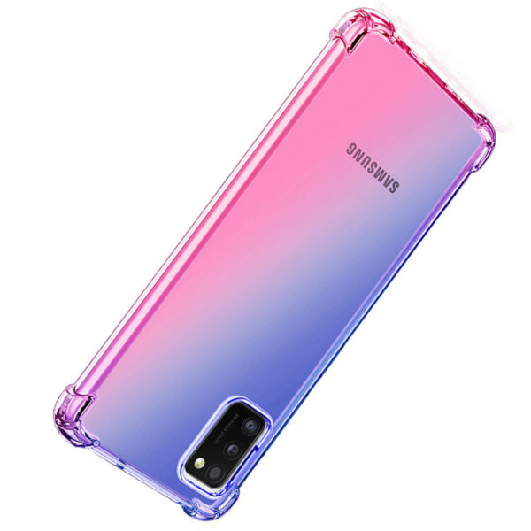 Samsung Galaxy A41 - Beskyttende Silikone Cover FLOVEME Blå/Rosa