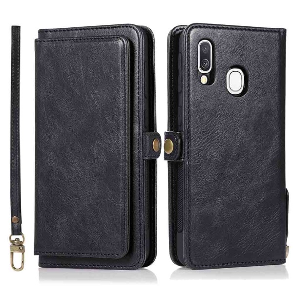 Samsung Galaxy A40 - Robust Wallet etui Dobbelt funktion Mörkgrön