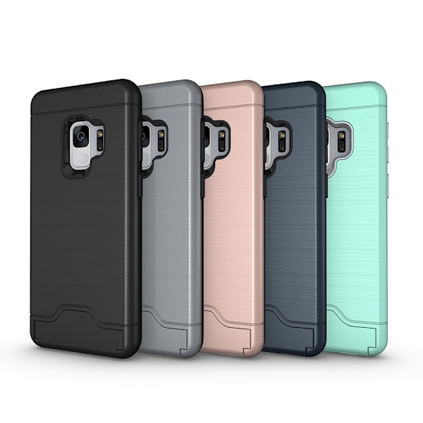 Skal med Kortfack från JENSEN - Samsung Galaxy S9+ Grön
