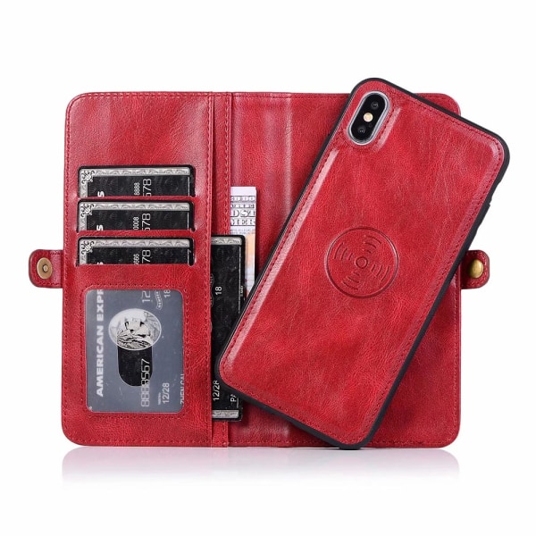 iPhone XS Max - Professionellt Dubbelt Plånboksfodral Röd