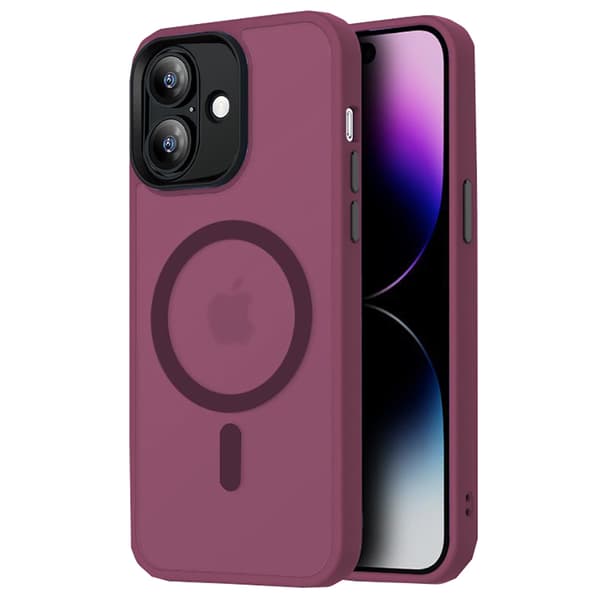 iPhone 16 Skal - Translucent Baksida med Perfekt Passform & Magnetiskt Grepp Grå