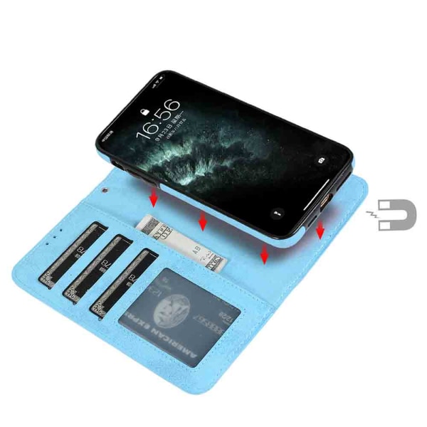 iPhone 11 Pro - Praktiskt Leman Pl�nboksfodral Mörkblå