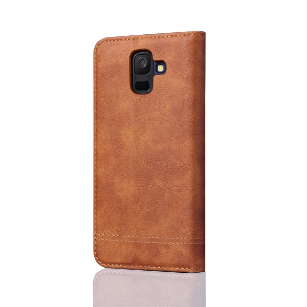 LEMAN Stilig lommebokdeksel til Samsung Galaxy A6 Plus Svart